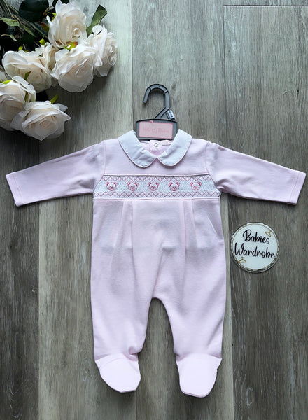 Baby Pink Teddy Babygrow