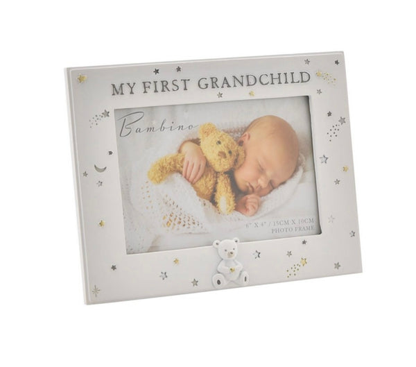 My First Grandchild Teddy Photo Frame