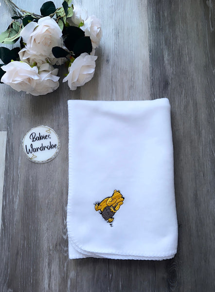 White Winnie The Pooh Soft Blanket