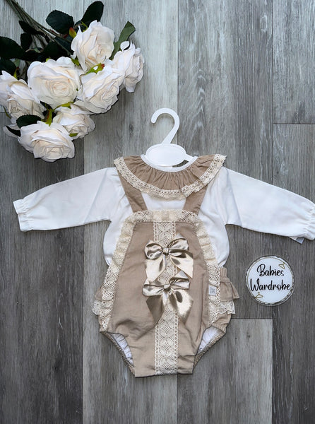 Beige Lace Spanish Romper