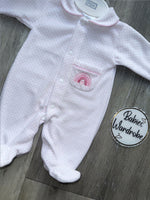 White & Pink Premature Rainbow Babygrow