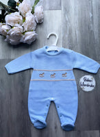 Blue Luxury Rocking Horse Babygrow