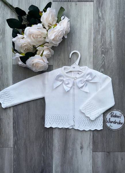 White Bow Spanish Cardigan