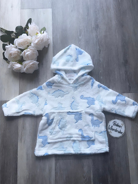 White & Blue Dinosaur Extra Soft Hoodie