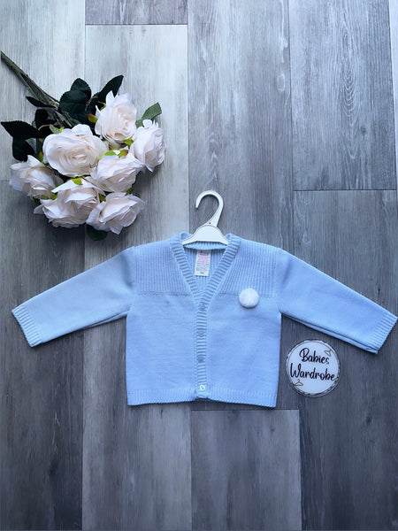 Baby Blue Pom Pom Cardigan