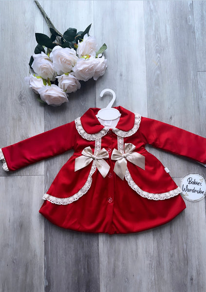 Red Spanish Double Bow Luxury Coat