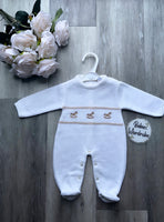 White Luxury Rocking Horse Babygrow